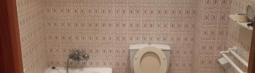 Baño original con alicatado estampado antes de la reforma